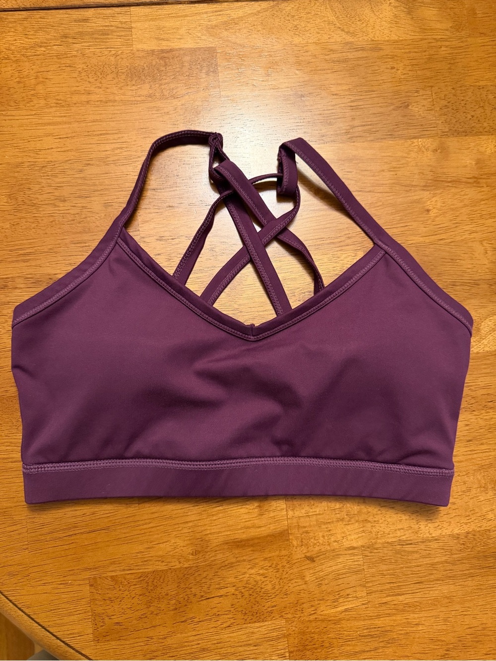 Strappy Crisscross Sports Bra - Deep Plum